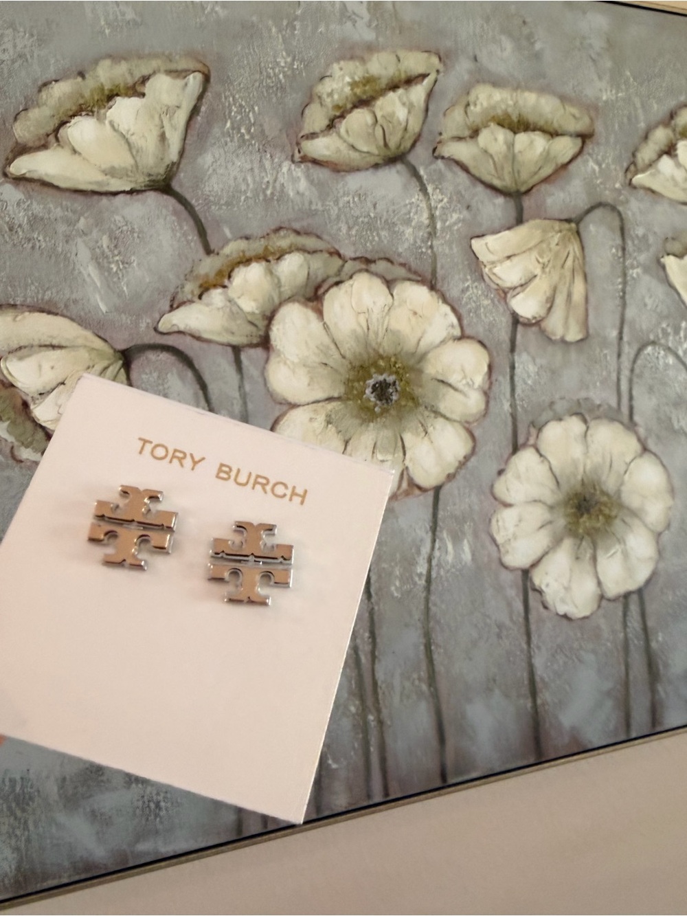 Tory Burch Logo Stud Earrings - Iconic Double-T Gold and Silver